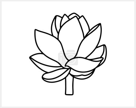 Ilustración de Icono de garabato flor de loto aislado. Dibujo vector stock ilustración. EPS 10 - Imagen libre de derechos