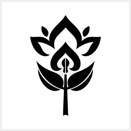 Ilustración de Icono de garabato flor de loto aislado. Plantilla vector stock ilustración. EPS 10 - Imagen libre de derechos