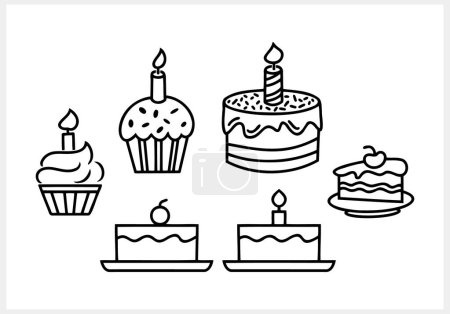 Illustration for Doodle birthday xmas Easter cake icon Sketch clipart Vector stock illustration EPS 10 - Royalty Free Image