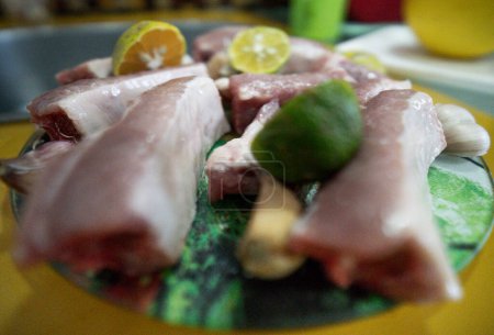 Rib, lemon and other seasonings widely used in Brazilian food