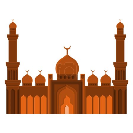 Vector majestic and large mosque design. A Place to Pray. Beautiful and Holy Place for Muslims.