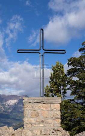 Metal cross structure in Circuito Chico, Bariloche, Argentina