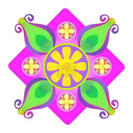 Illustration for Vector art, cloth designs featuring beautiful flowers, intricate curves, and vibrant circles. - Royalty Free Image