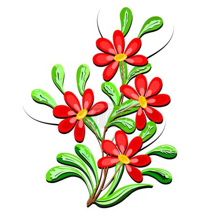 Ilustración de Ilustración de Color rojo Hermosa flor planta diseño Vector arte - Imagen libre de derechos