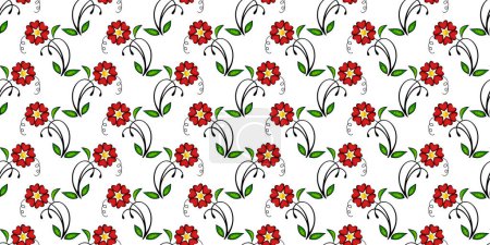 Expandable Pattern of Flowers and Leaves Decoration