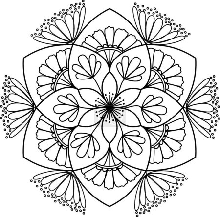 Téléchargez les photos : Mandala noir et blanc. Peinture d'art. Mandala art. - en image libre de droit