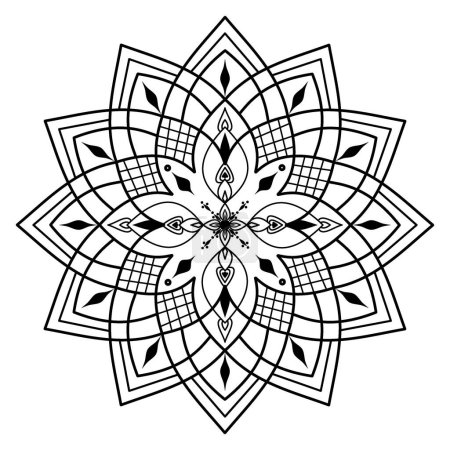 Illustration for Black and white mandala. Paint art. Mandala art.Zentangle art , Doodle patterns ,Zen-doodle,Fabric Pixel ,fabric wallpaper, fabric pattern,seamless pattern ,ethnic pattern ,ethnicdesign ,fashion design , - Royalty Free Image