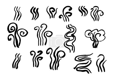 Illustration abstraite de symbole de fumée de style croquis pour la conception de concept