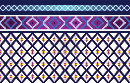 Géométrique ethnique oriental irate motif sans couture traditionnelle Design pour l'arrière-plan, tapis, papier peint, vêtements, emballage, Batik, tissu, Vecter illustrations.broderie style.