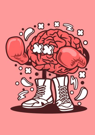Illustration for Brain Boxer art artwork - Royalty Free Image