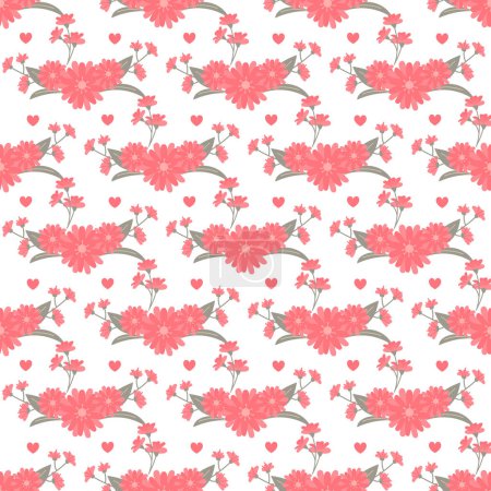 Free vector valentine flowers pattern in February