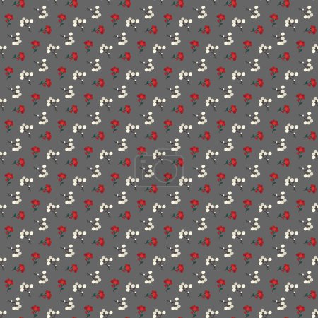 Free vector Red and white small flowers with background .