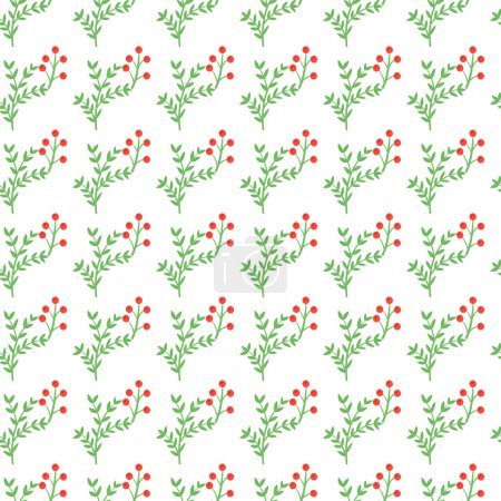 Free vector seamless pattern with leaves and cherries