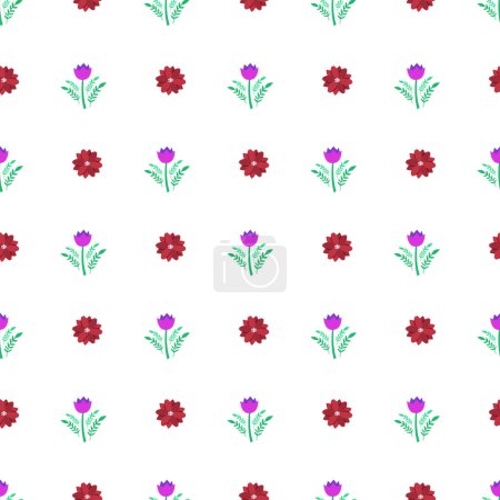 Ilustración de Patrón de flores prensadas dibujadas a mano vector libre - Imagen libre de derechos