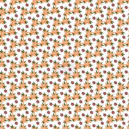 Illustration for Vector floral pattern pretty flowers white background - Royalty Free Image