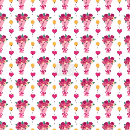 Free vector gentle seamless pattern with hearts