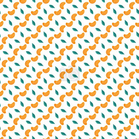 Diseño de patrón vectorial inconsútil naranja veraniego