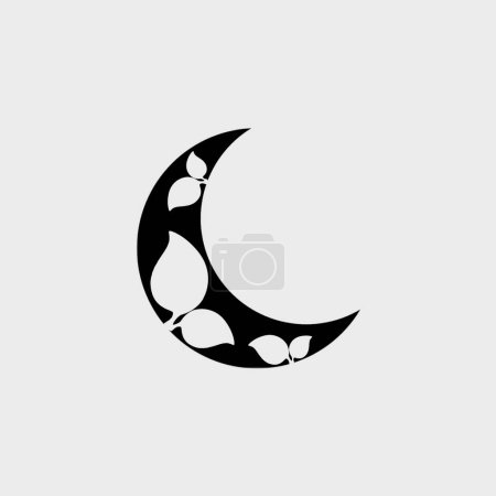 Shape Of Moon: Black and white texture,shapes cutting work,Black moon isolated on white background.