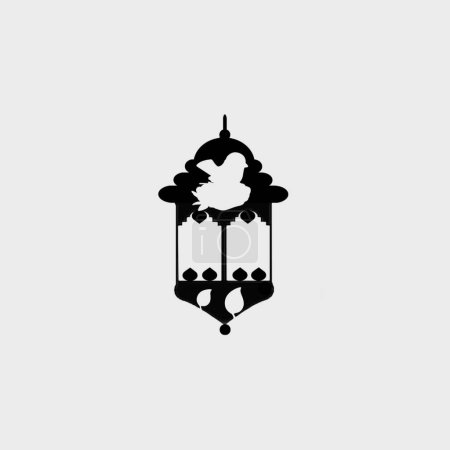 Lantern Calligraphy : Shapes Cutting work, black lantern transparent isolated on white background.