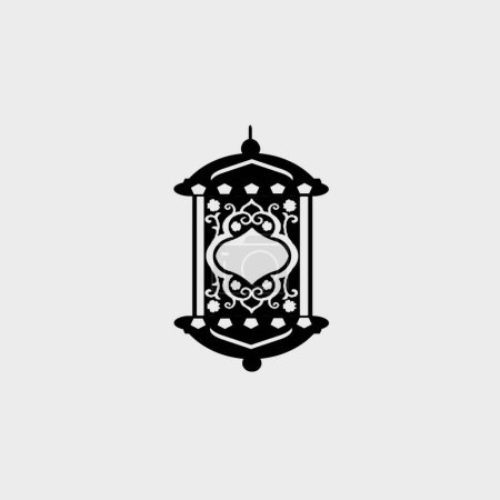 Lantern Calligraphy : Shapes Cutting work, black lantern transparent isolated on white background.