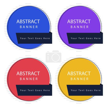 Ilustración de Banners de círculo en varios colores - Imagen libre de derechos
