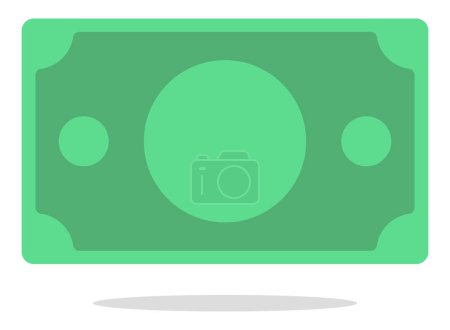 Illustration for Cash Note In Flat Style On White Background - Royalty Free Image