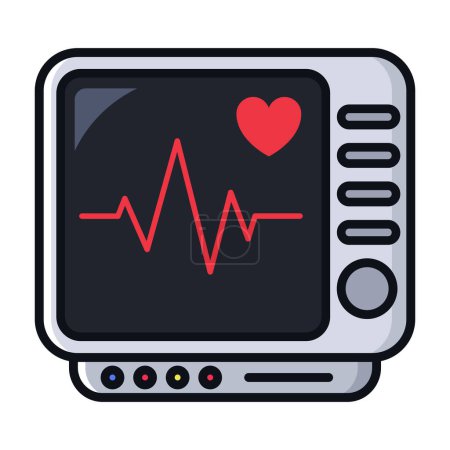 Illustration for ECG Heartbeat Machine On White Background - Royalty Free Image