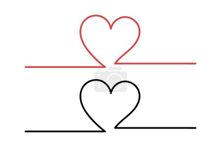 Illustration for Heart Shape Lines In Doodle Style - Royalty Free Image