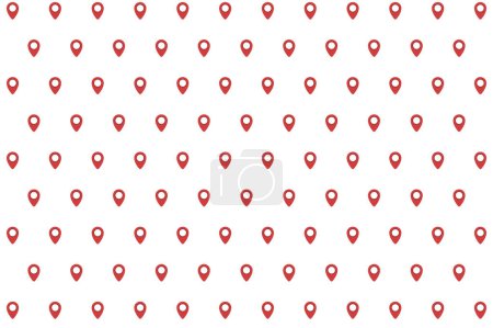 Illustration for Red Location Pins On White Background - Royalty Free Image