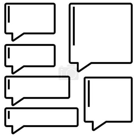 Illustration for Message Bubbles Set In Outline Style - Royalty Free Image