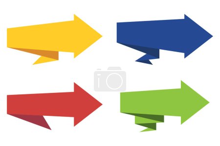 Illustration for Origami Banner Arrows On White Background - Royalty Free Image