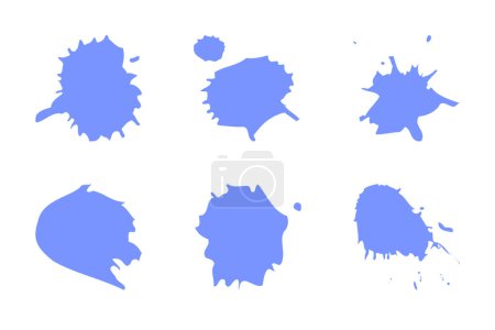 Illustration for Blue Paint Splats On White Background - Royalty Free Image