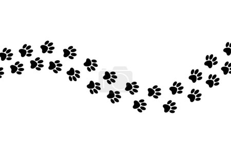 Illustration for Paws Print Path On White Background - Royalty Free Image
