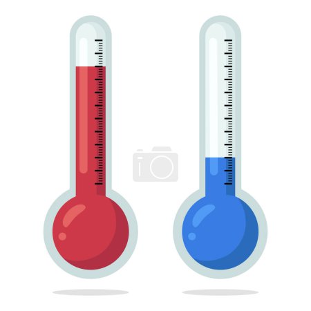 Termómetros con temperatura caliente y fría aislados