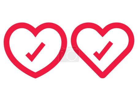 Téléchargez les illustrations : Coeurs à deux contours Marques isolées - en licence libre de droit