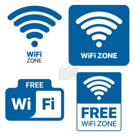 Téléchargez les illustrations : Zone Wifi sur fond blanc - en licence libre de droit