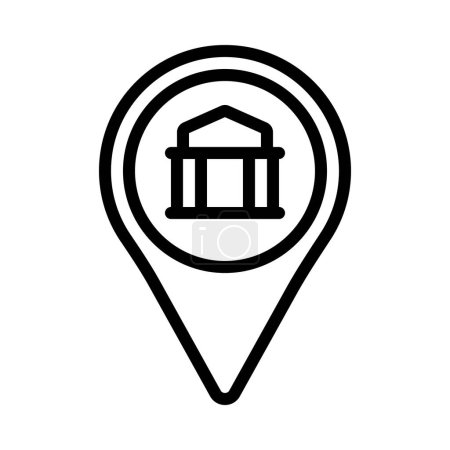 Téléchargez les illustrations : L simple icône de broche de localisation bancaire, illustration vectorielle - en licence libre de droit