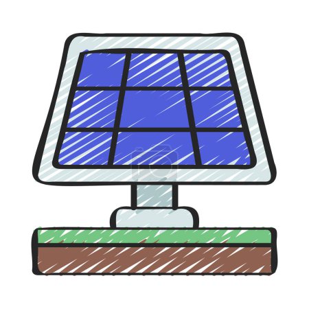 Illustration for Solar Panel web icon vector illustration - Royalty Free Image