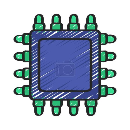 Illustration for CPU Chip web icon, vector illustration - Royalty Free Image