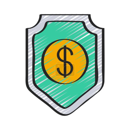 Téléchargez les illustrations : Illustration vectorielle de l'icône Web Sécurité financière - en licence libre de droit