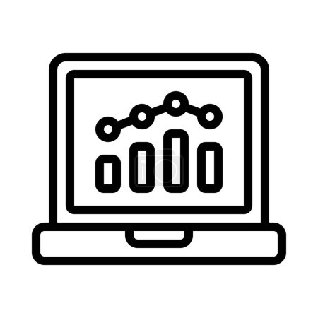 Ilustración de Gráfico de barras en la ilustración del vector icono web portátil - Imagen libre de derechos