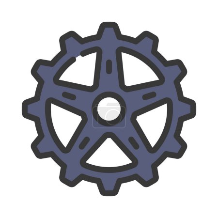 Illustration for Gear wheel icon. outline gear icon vector icon for web design isolated on white background - Royalty Free Image
