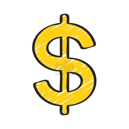 Flache Vektor-Ikone in der amerikanischen Währung Dollar