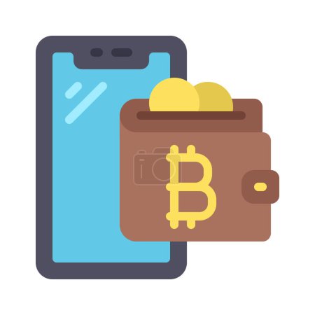 Illustration for Bitcoin wallet, digital wallet vector illustration design - Royalty Free Image