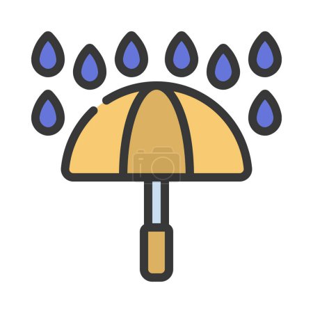 Illustration for Rain Umbrella web icon vector illustration - Royalty Free Image