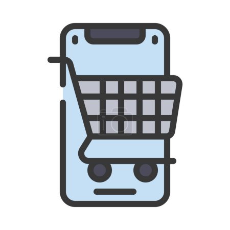 Mobile Ecommerce web icon, vector illustration                