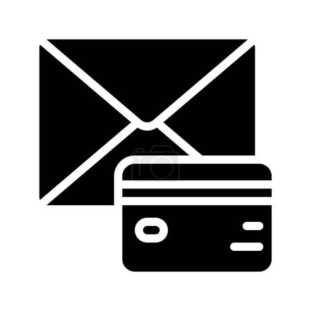 Ilustración de Correo electrónico con tarjeta de crédito, icono aislado sobre fondo blanco - Imagen libre de derechos