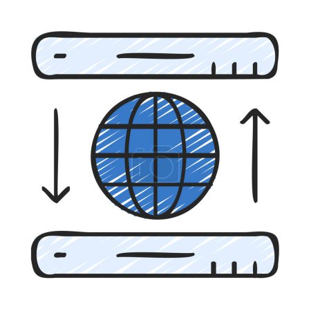 Illustration for Earth Server Communication icon, vector illustration - Royalty Free Image