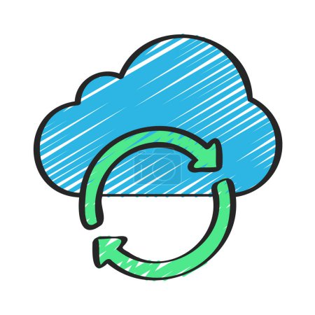 Illustration for Cloud Sync Icon, Vector Illustration - Royalty Free Image