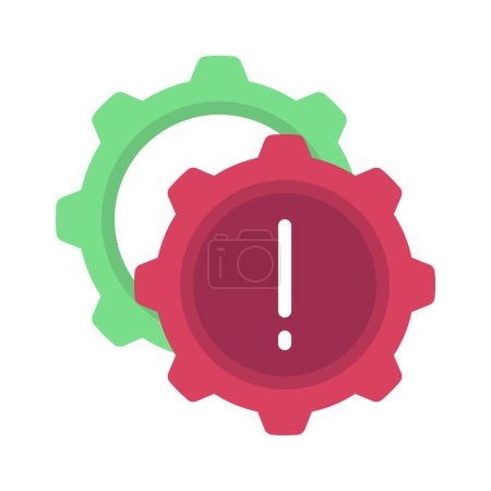 Illustration for Risk Management Cogs web icon vector illustration - Royalty Free Image